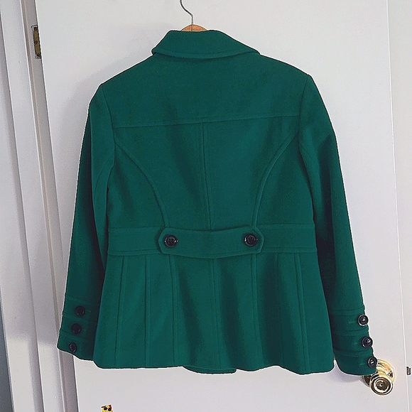 St. John's Bay Green Wool/Cashmere Medium Winter Coat - Picture 2 of 12